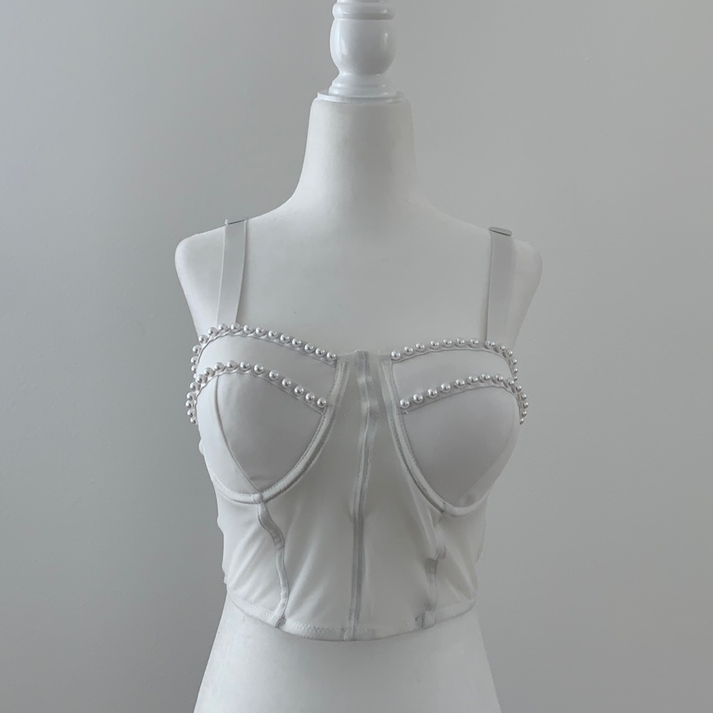 White corset top